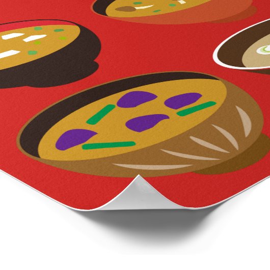 Soepmenu, waardeposter papier (matte) poster (Hoek)