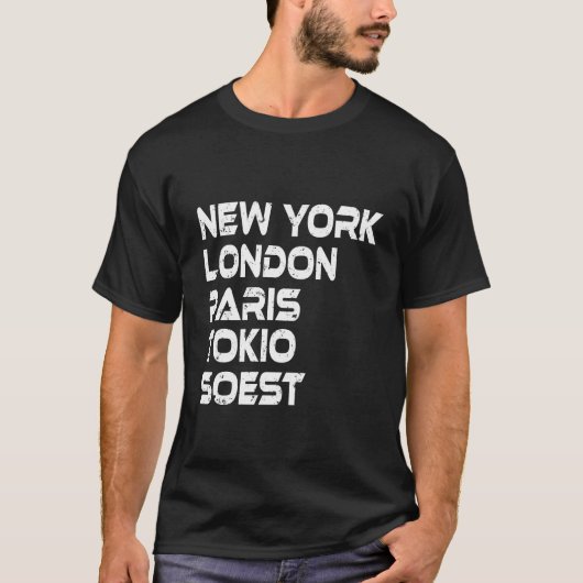 Soest New York London Tokio Paris T-Shirt (Voorkant)