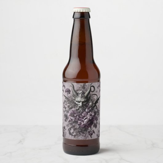 Soeverein van de ondoden - Gotische Bloemen Bier Etiket (Voorkant)
