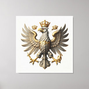 soevereine Illyrische Adelaar met Drievoudige Goud Canvas Afdruk