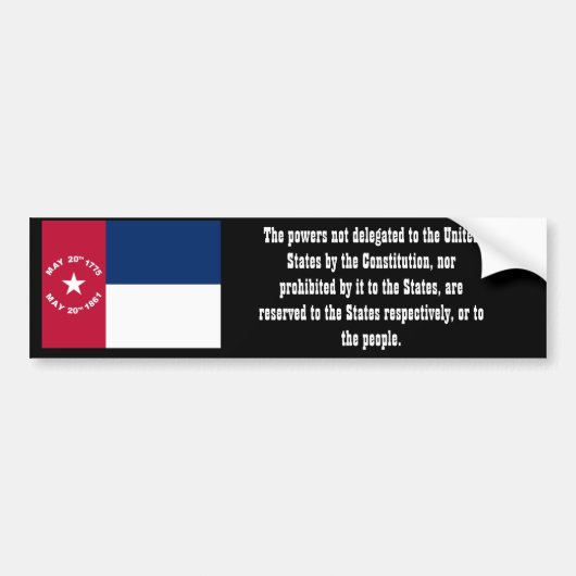 Soevereiniteit van de staat North Carolina Bumpersticker (Voorkant)