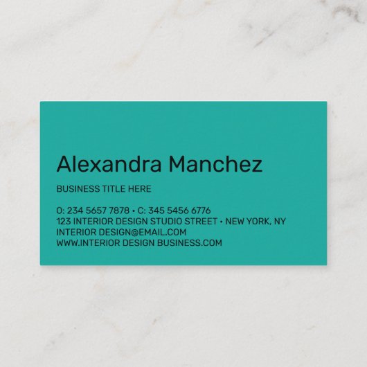 Sofa Interieur Ontwerp Architect Meubels Visitekaartje (Achterkant)