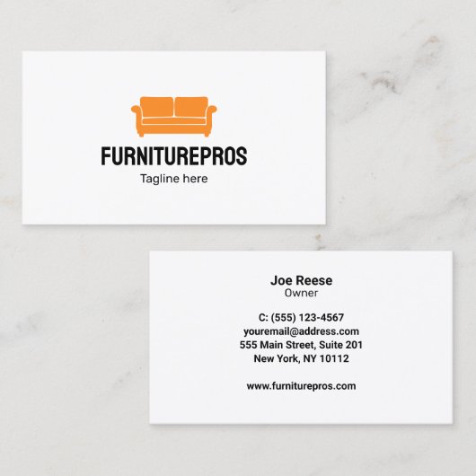 sofa | Meubels (aanpasbare kleur) Visitekaartje (Voorkant / Achterkant)
