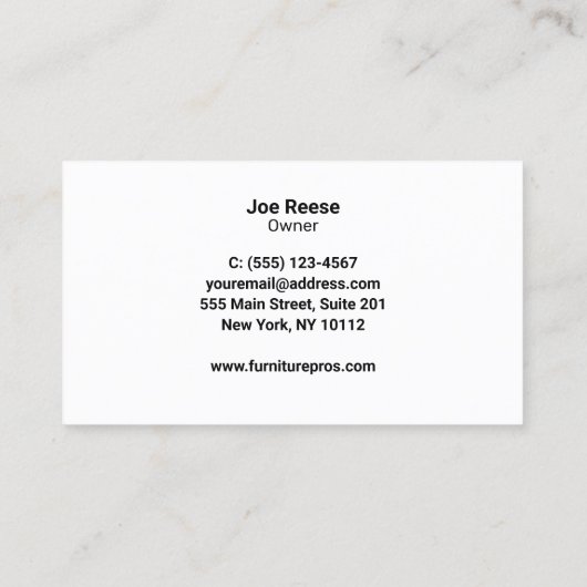 sofa | Meubels (aanpasbare kleur) Visitekaartje (Achterkant)