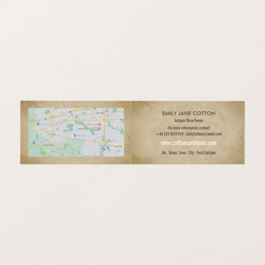  Sofa,  papier, Antiek dealer, winkel Visitekaartje (Binnenkant ongevouwen)