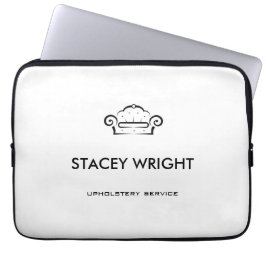 Sofa zwart silhouet bekleedt wit laptop sleeve