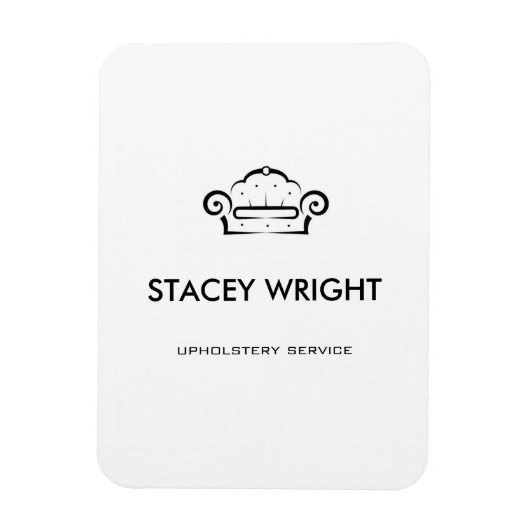 Sofa zwart silhouet bekleedt wit magneet (Verticaal)