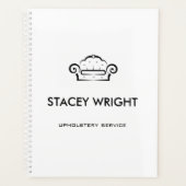 Sofa zwart silhouet bekleedt wit planner (Voorkant)