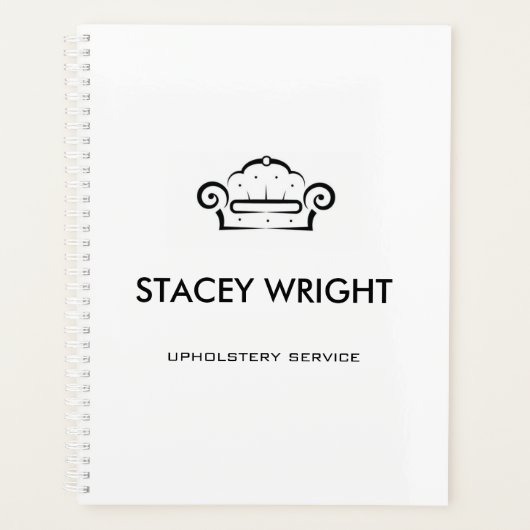 Sofa zwart silhouet bekleedt wit planner (Voorkant)