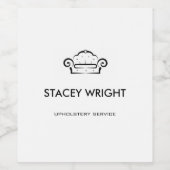 Sofa zwart silhouet bekleedt wit wijn etiket (Enkel label)