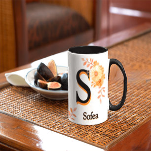 Sofea naam Mok – Elegante Letter S Koffiekop