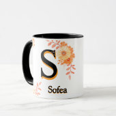 Sofea name Mug – Elegant Letter S Coffee Cup Mok (Voorkant links)