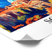 Sofia Bulgaria Art Vintage Travel Illustratie Poster (Hoek)