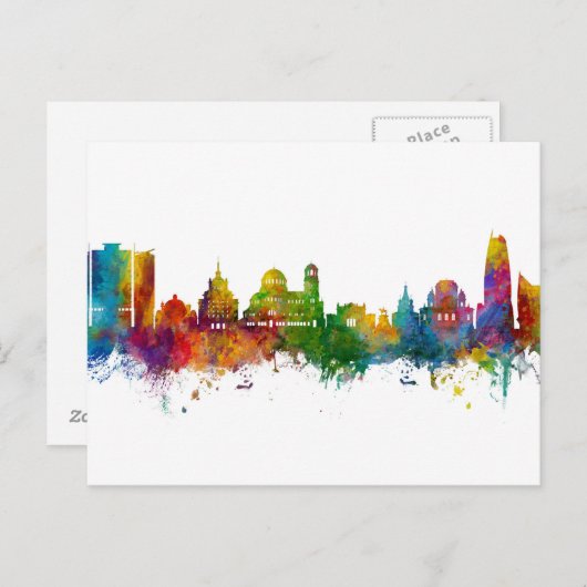 Sofia Bulgaria Skyline Briefkaart (Voorkant / Achterkant)