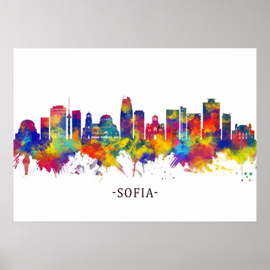 Sofia Bulgaria Skyline Poster (Voorkant)