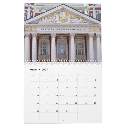 Sofia Bulgarije 2026 Kalender (Mar 2027)