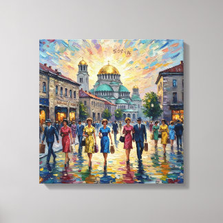 Sofia Bulgarije Alexander Nevsky Kathedraal Wand K Canvas Afdruk