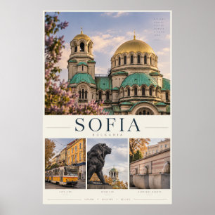 Sofia Bulgarije Architectuur en Stad Collage Poster
