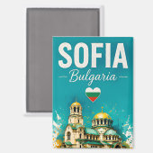 🧲 Sofia Bulgarije Modern Reis Herinnering Design Magneet (Voorkant / Achterkant)