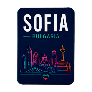 🧲 Sofia Bulgarije Moderne Silhouette Reis Souveni Magneet