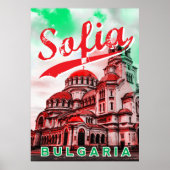 Sofia, Bulgarije, oude poster (Voorkant)