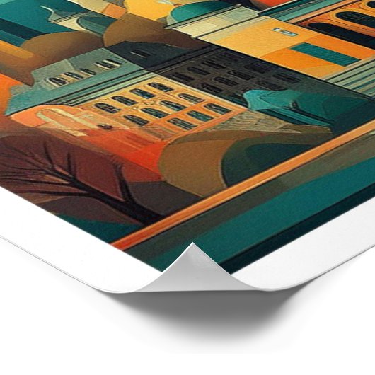 Sofia Bulgarije Reizen artistiek kleurrijk Poster (Hoek)