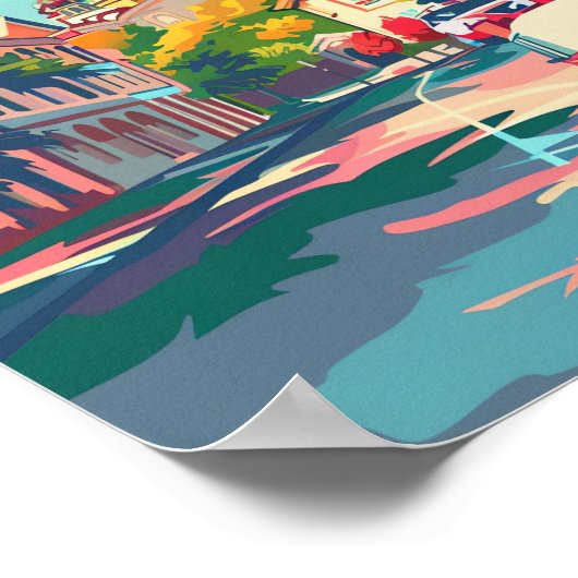 Sofia Bulgarije  retro reisillustratie Poster (Hoek)