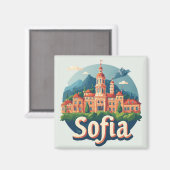 Sofia Bulgarije Stad Reis Cadeau Herinnering 🗺️ Magneet (Voorkant / Achterkant)