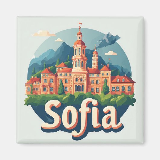 Sofia Bulgarije Stad Reis Cadeau Herinnering 🗺️ Magneet (Voorkant)