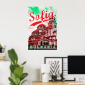 Sofia, Bulgarije, vintage poster (Thuiskantoor)