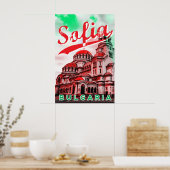 Sofia, Bulgarije, vintage poster (Keuken)