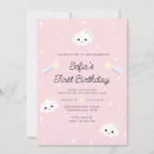 Sofia Cloud Eerste Verjaardag Uitnodiging (Voorkant)
