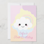 Sofia Cloud Eerste Verjaardag Uitnodiging (Achterkant)