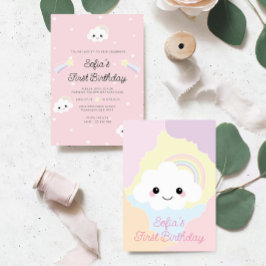 Sofia Cloud Eerste Verjaardag Uitnodiging