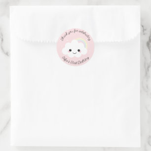Sofia Cloud Verjaardag Dank je wel gunst Ronde Sticker