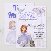 Sofia de Eerste Verjaardagsuitnodiging Kaart (Voorkant / Achterkant)