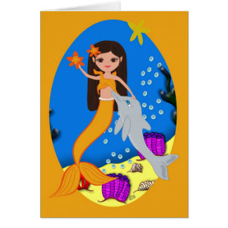 Sofia de Mermaid and Dolphin Kaart