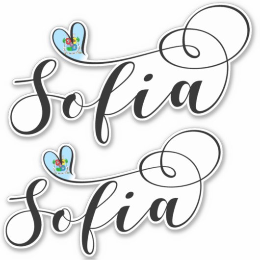 Sofia Flag, Heart Sofia, Bulgarije Sticker (Voorkant)