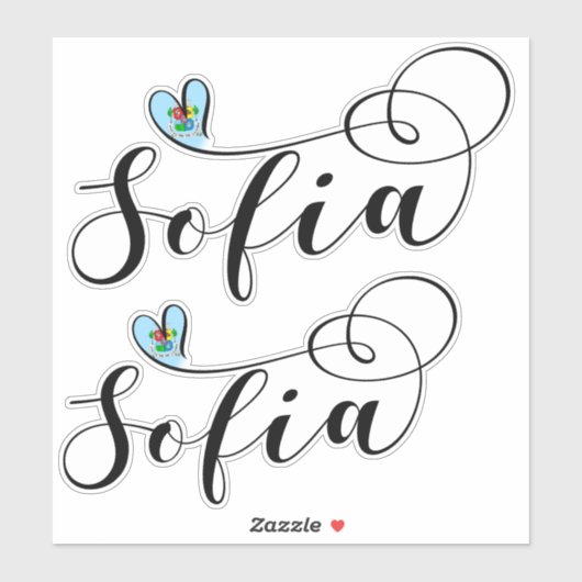 Sofia Flag, Heart Sofia, Bulgarije Sticker (Vel)