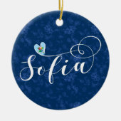 Sofia Flag in Heart, Bulgarije Keramisch Ornament (Voorkant)