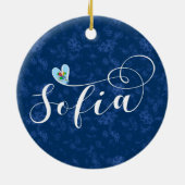Sofia Flag in Heart, Bulgarije Keramisch Ornament (Achterkant)