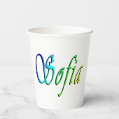 Sofia Haar Naam In Kleur, Papieren Bekers (Achterkant)
