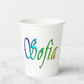 Sofia Haar Naam In Kleur, Papieren Bekers (Voorkant)