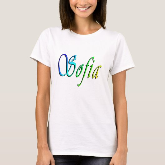 Sofia Haar Naam In Kleur, T-shirt (Voorkant)