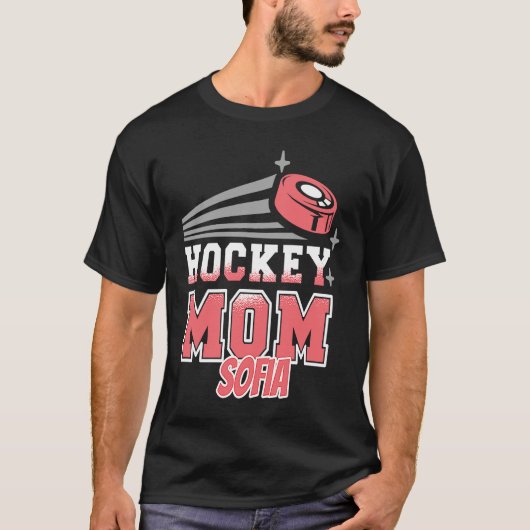 Sofia Hockey Mom With Puck Womens T-shirt (Voorkant)