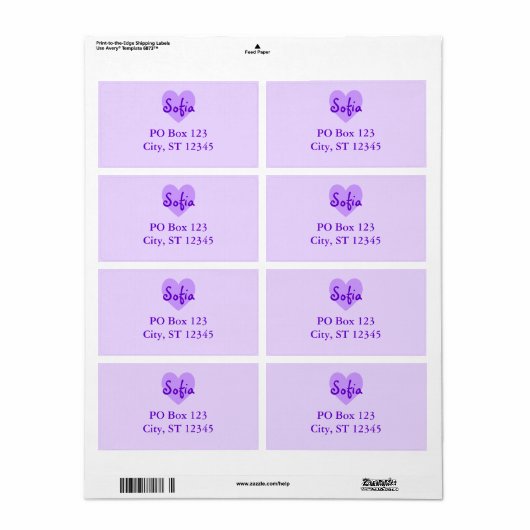 Sofia in Paars Etiket (Full Sheet)