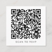 SOFIA Moderne Simple Clean QR Code RSVP Square Kaa Vierkante Visitekaartje (Achterkant)