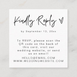 SOFIA Moderne Simple Clean QR Code RSVP Square Kaa Vierkante Visitekaartje