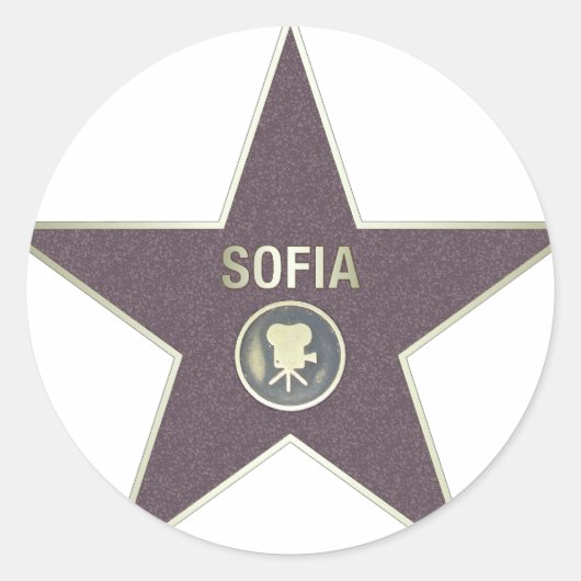 SOFIA-MOVIE-STAR RONDE STICKER (Voorkant)