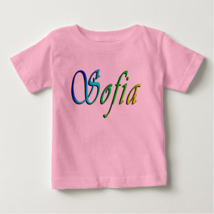 Sofia, Naam, Logo, Baby Meisjes Roze T-shirt